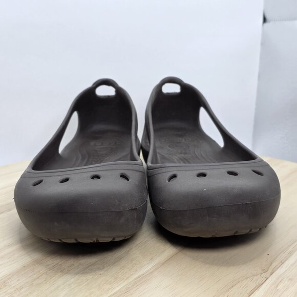 Womens Crocs Kadee Brown Casual Cutout Comfort Slip On Ballet Flats Size 10 M - Picture 2 of 9